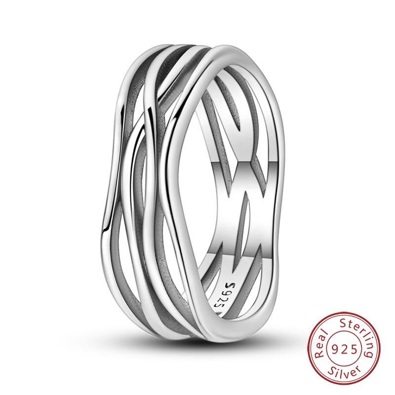 925 Silver Heart Shaped Infinite Minimalist Rings Hollow Celtic Knot Rings For Women Elegant Engagement Wedding Jewelry