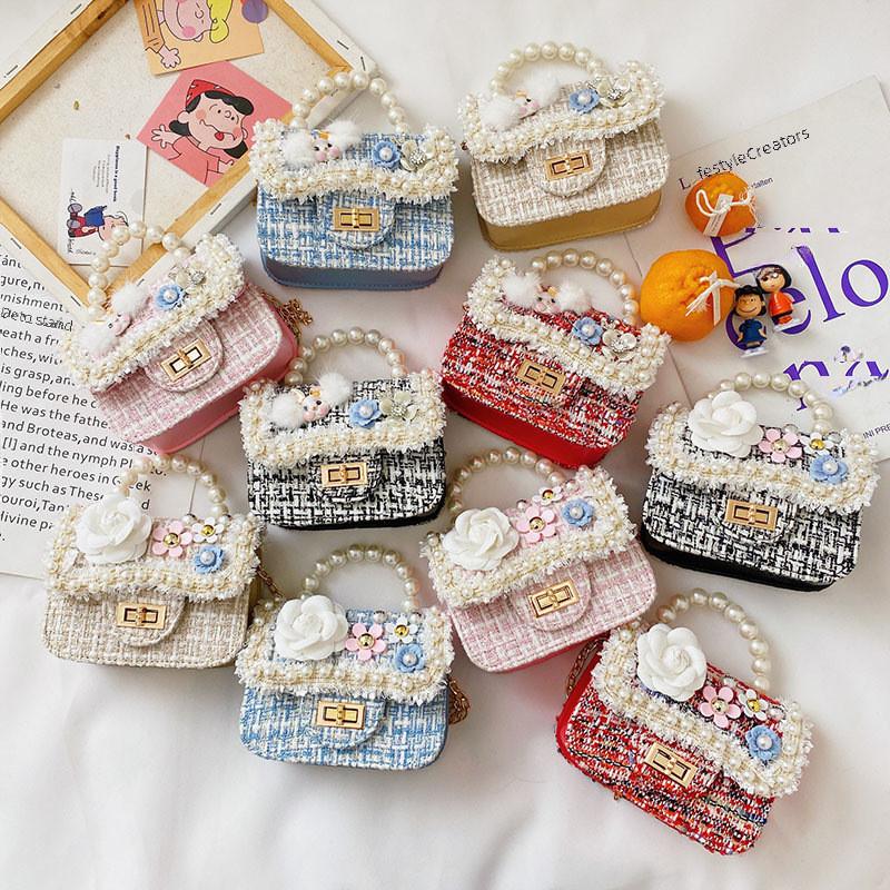 Handbag Shoulder Pearl Bag With Lightweight Pu Material Chain Bag Kids For