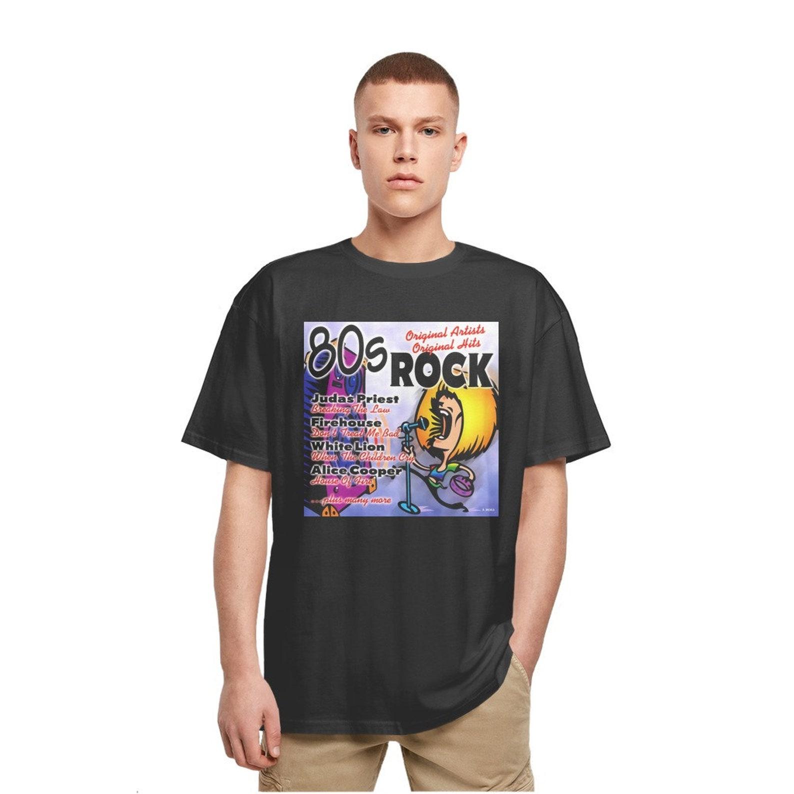 80s Rock Music Oversized T-Shirt – Retro Graphic Tee M