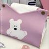 LIEI Roze Kleine Witte Hond Tissuebox