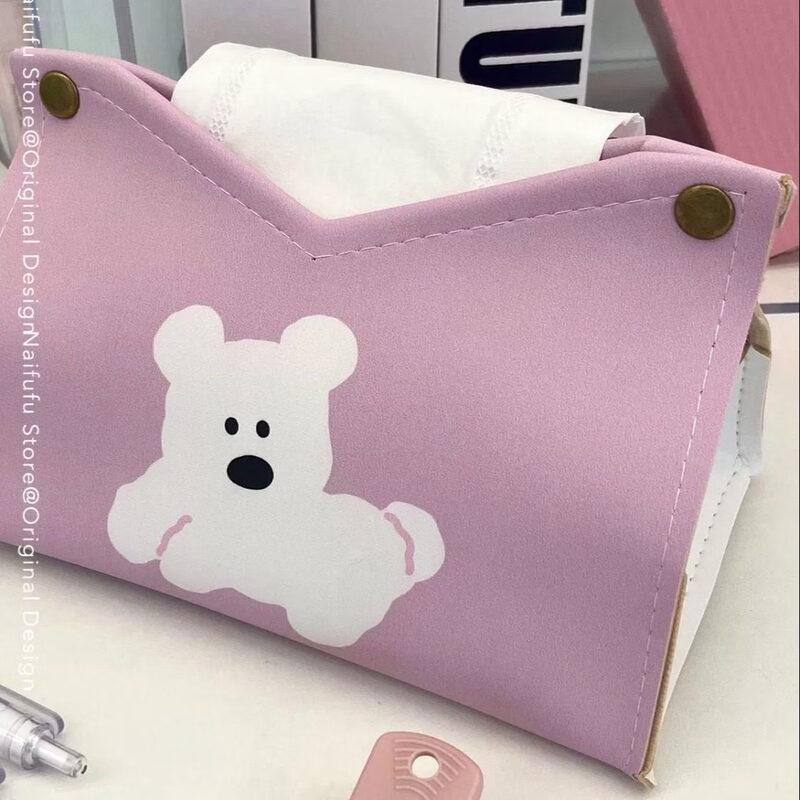 LIEI Roze Kleine Witte Hond Tissuebox