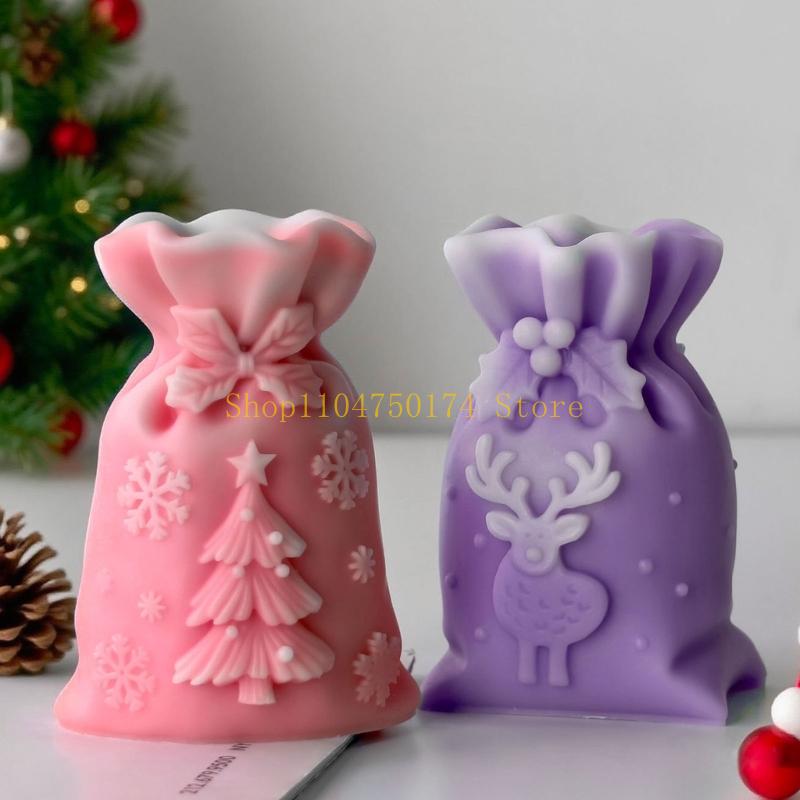 Christmas Gift Bag Silicone Mold For Epoxy Resin Making Soap Chocolate Christmas Home Decoration Top Sale