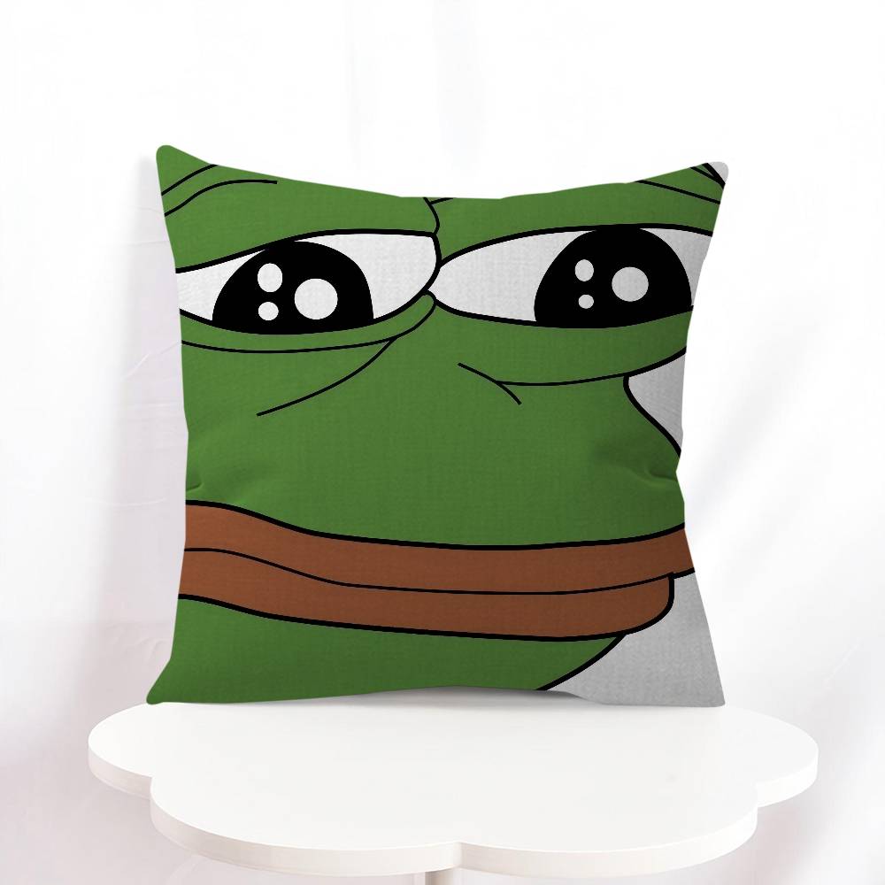 P-Pepe The F-Frog Funny Cartoon Office Cushion Pillowcase Car Cushion Cover45X45CM Lumbar Pillowcase Sofa Pillowcover