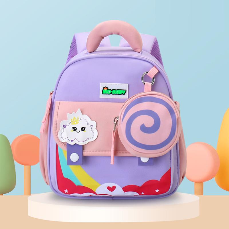 New 2025 Cartoon Cute Schoolbag Trendy Fashion Contrasting Color Student Bag Large Capacity Backpack