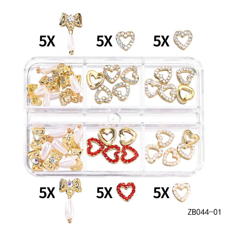 

1 коробка, смешанные стили, 3D роскошные ювелирные изделия для дизайна ногтей, стразы, драгоценные камни, золотой металлический сплав, подвески для ногтей в форме бабочки, сделай сам, блестящие украшения с бриллиантами