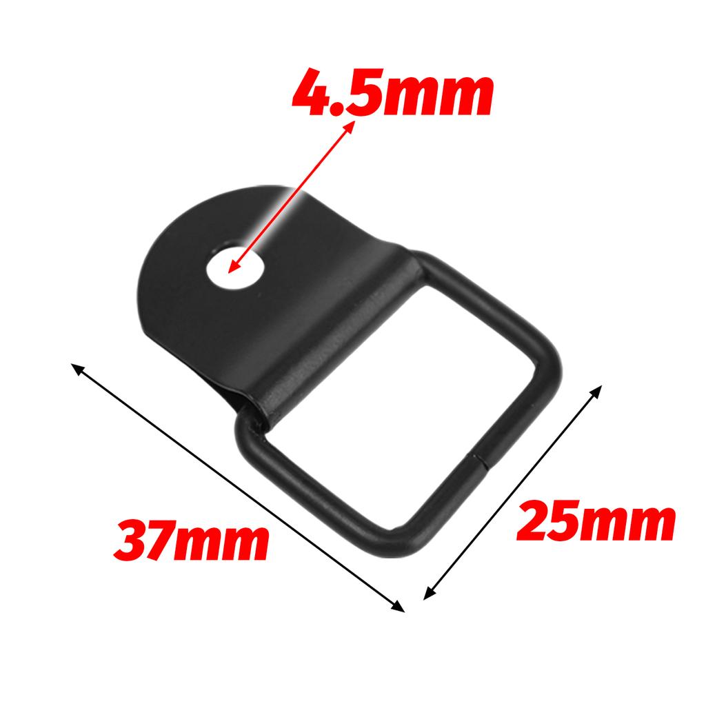 D-Shaped Pull Ring Heavy Duty Black Finish Single-Hole Semi-Circular Iron Buckle for Cargo Trailer Truck Traction Anchor Point