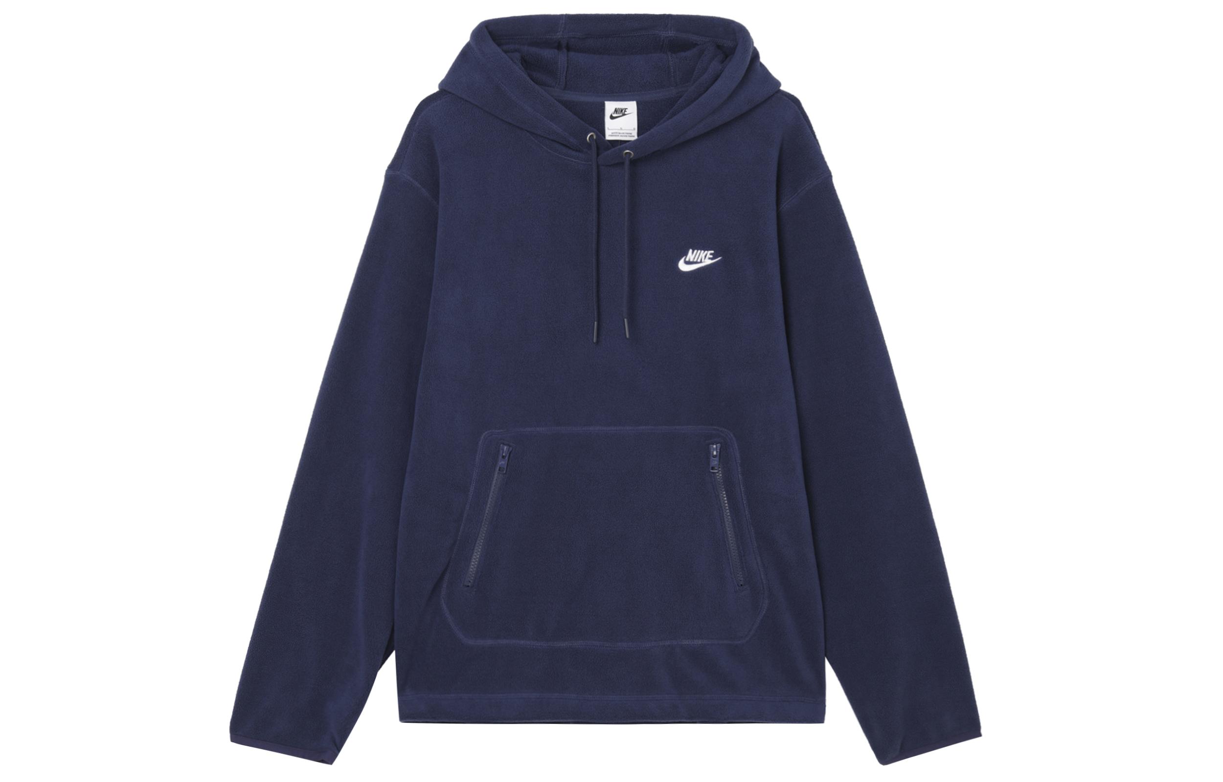 Nike Pullover Hooded Fleece Lined Soft And Comfortable Fleece Clothing Men s Dark Navy Blue FZ0661-410 M