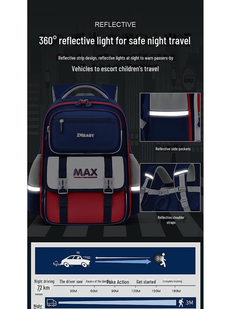 Sesame Baby British Style Boys Backpack for Grades 1-6