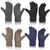 Double layer Touch Screen Gloves for Men with Velvet Warmth and Thick Autumn and Winter Cold Protection Outdoor Knitted Gloves