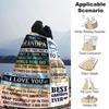Grandpa Appreciation Greeting Card Customized Name Birthday Plush Blanket Suitable For Both Men And Women Digital Printing Fantasy Theme All Seasons