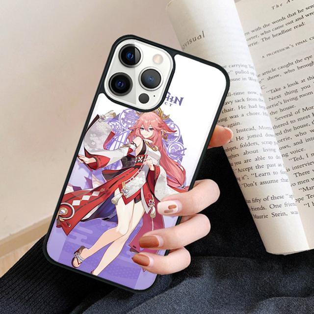 Genshin Impact Yae Miko Phone Case Cover For iPhone 17 Air 16 15 14 plus 12 13 pro max coque Shell Fundas