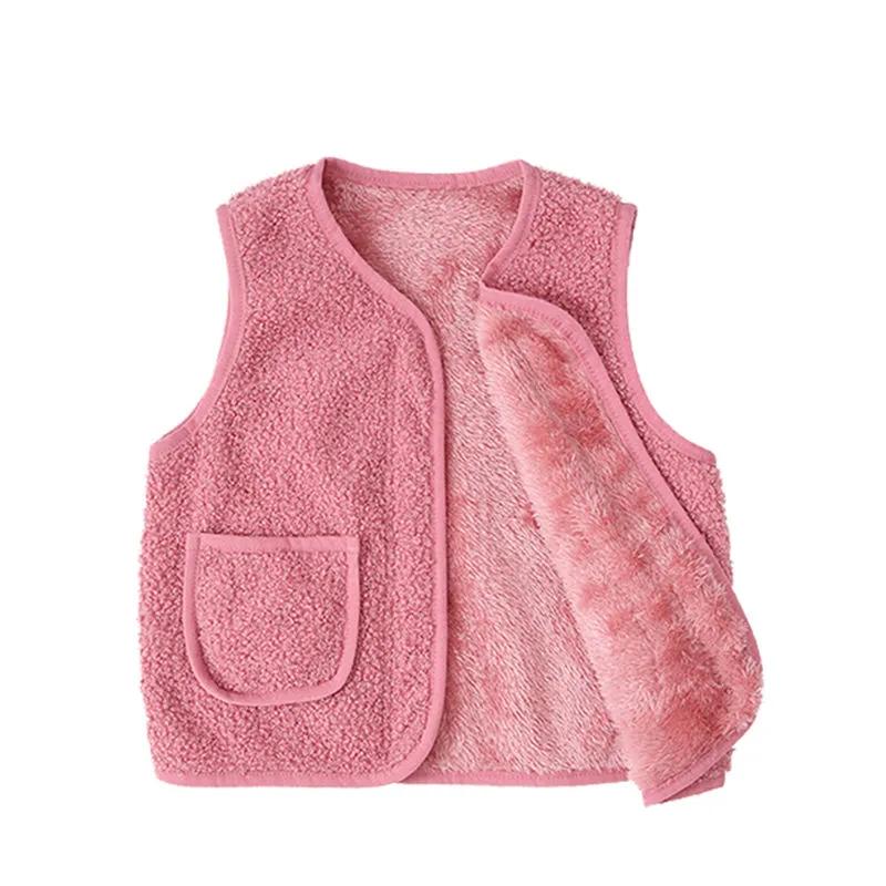 Children Autumn Winter Vest Baby Girl Boy Clothes Fleece Vests Zipper Coat Jacket Sleeveless Snow Outfits Waistcoat Warm