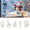 Adults Christmas Art Projects DIY Coloring Figurine Kit, Paints & Brushes Included, Santa Snowman Reindeer Painting Kit with Nutcracker Xmas