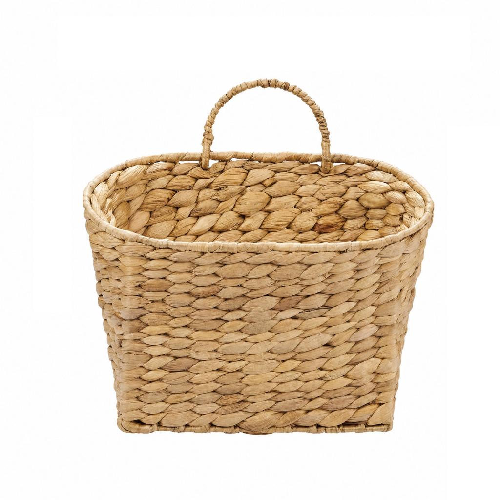 Gourd Shape Straw Woven Wall Hanging Storage Basket for Home Decor and Clutter Organization