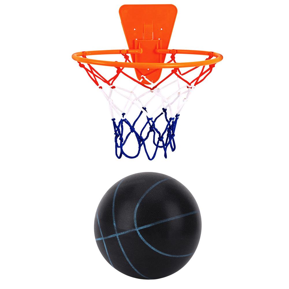 Indoor Silent Basketball Sport Hüpfbälle 18/21/24cm Hochdichtes Schaummaterial Kinder Erwachsene Balltraining Mit Tragbarem Netz
