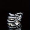 1pc Retro Silver-plated Snake-shaped Ring, Suitable for Both Men and Women