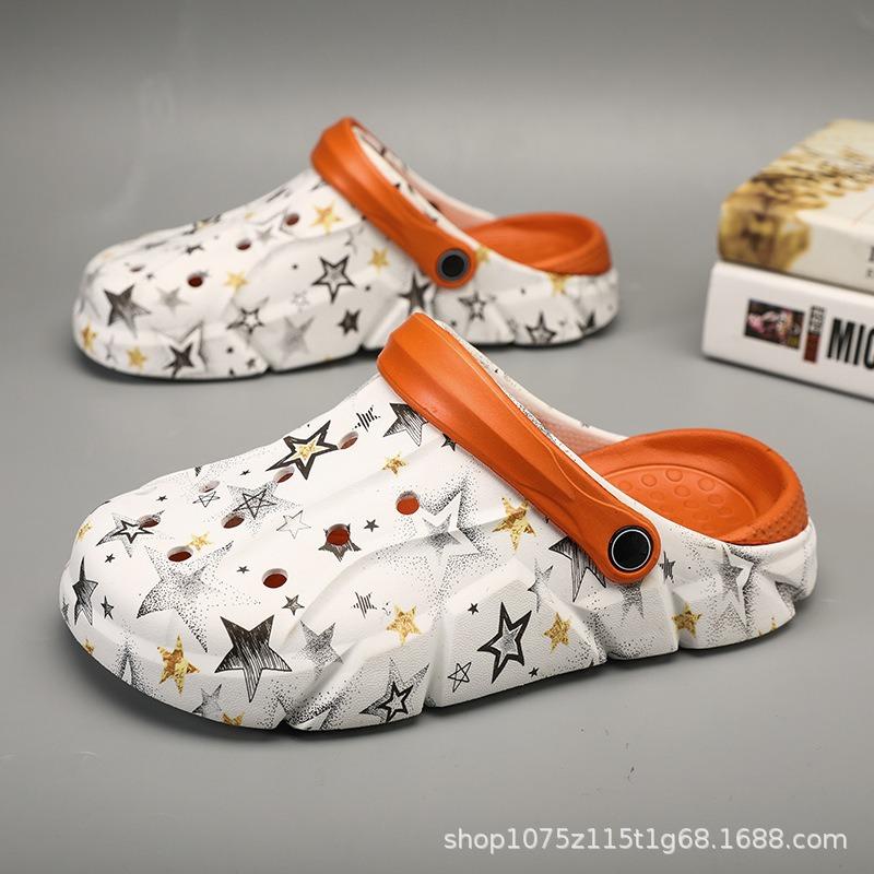 Men's Hole Shoes Non-slip and Deodorant Outer Wear Thick-soled Wear-resistant Summer Trend Beach Dual-purpose Men's Cool Slippers