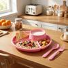 Reusable Plastic Divided Plates Portion Control Plate Kids Dinnerware Set 4-Compartment Fruit Dessert Tableware Dish