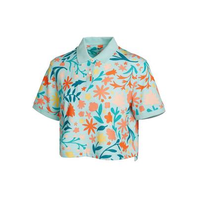 Asthe Nk Polo Kurzarm Bedruckt Lässig Atmungsaktiv Polohemd Damen Oberteile Smaragd DD0487-382