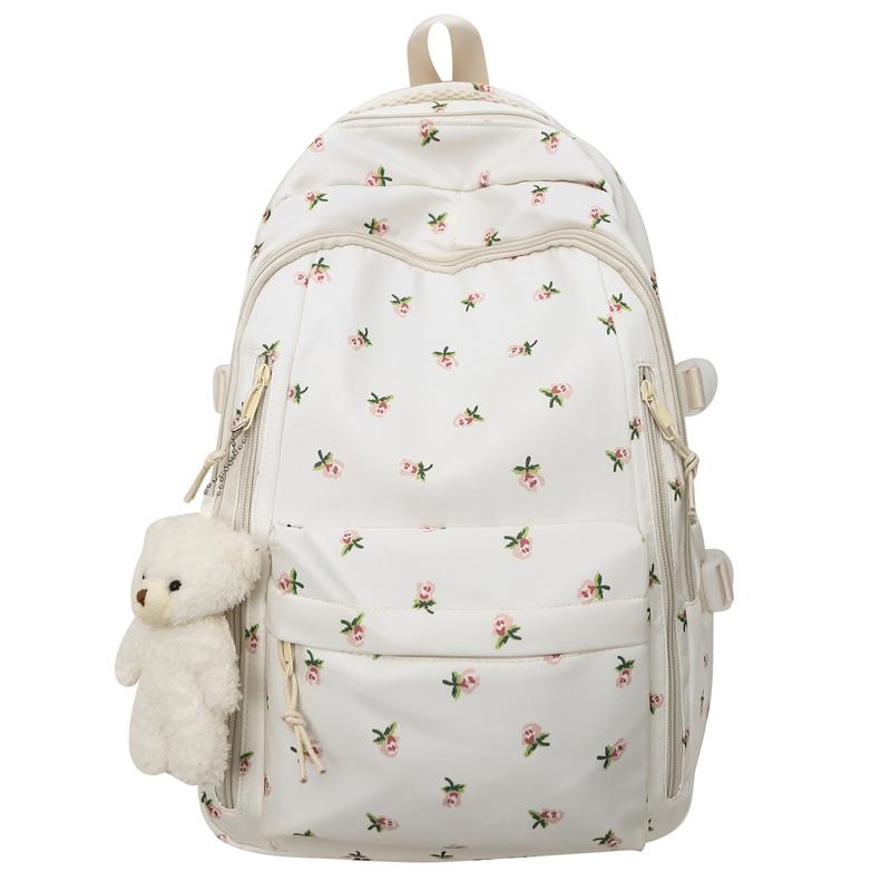 Floral School Backpack Large Casual Travel Daypack Aesthetic Backpack College Backpacks for Teens Girls Women Students