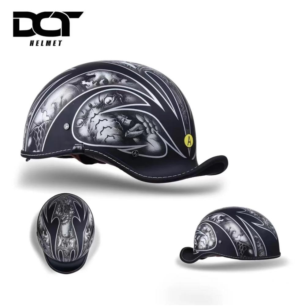 

Китайская сертификация 3C ретро шлем мотоциклетный шлем мужской и женский четыре сезона круизный шлем для езды личность полушлем. XXL