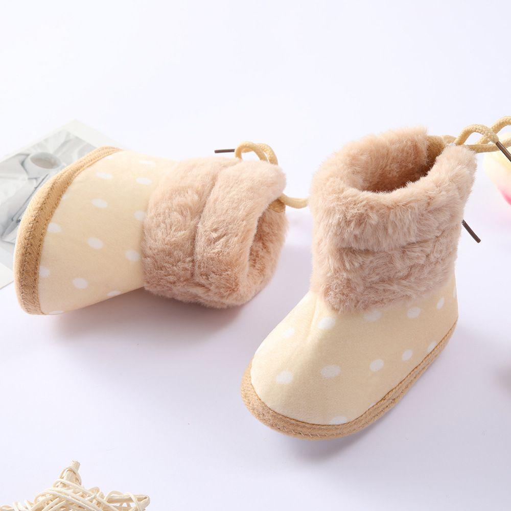 Toddler Cozy Fleece Soft Sole Non-Skid Boots First Walking Shoes Baby Snow Boots Infant Shoes
