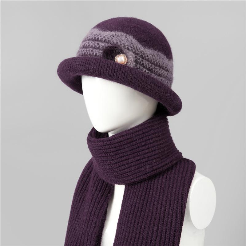 Hat women's winter new mother-in-law hat fleece warm wool hat