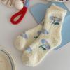 Cozy Winter Women's Fluffy Coral Fleece Socks - Thick Plush Cotton for Home & Sleep