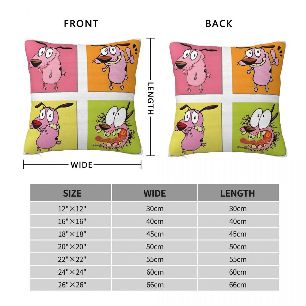 C-Courages Cowardly Dog Cute Pillowcase Soft Polyester Cushion Cover Decoration Pillow Case Cover Chair Zippered 45X45Cm
