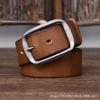 Herren Ledergürtel Handgefertigt Retro Distressed Erste Schicht Reines Rindsleder Edelstahlschnalle Echtleder Jeansgürtel