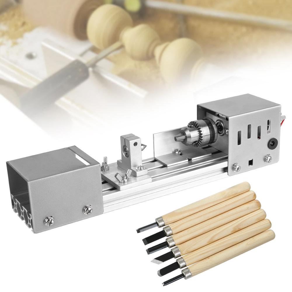 Mini Wood Lathe Machine Beads Polisher Machine Buddha Pearl Grinding Polishing DIY Woodworking 12-24V Rotary Tool Miniature Buddha Pearl Lathe