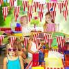 10/50M Red White Striped Pennant Triangle Flag  Carnival Theme Parties Banner Birthday Decoration Bunting Hanging Decor Supplies