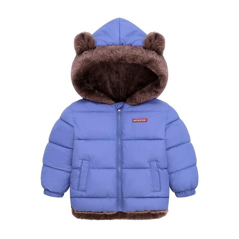 Boys Girls Thick Jackets Winter Kids Padded Fleece Warm Coats Children Hooded Outerwear Kids Clothes Cashmere Snowsuit