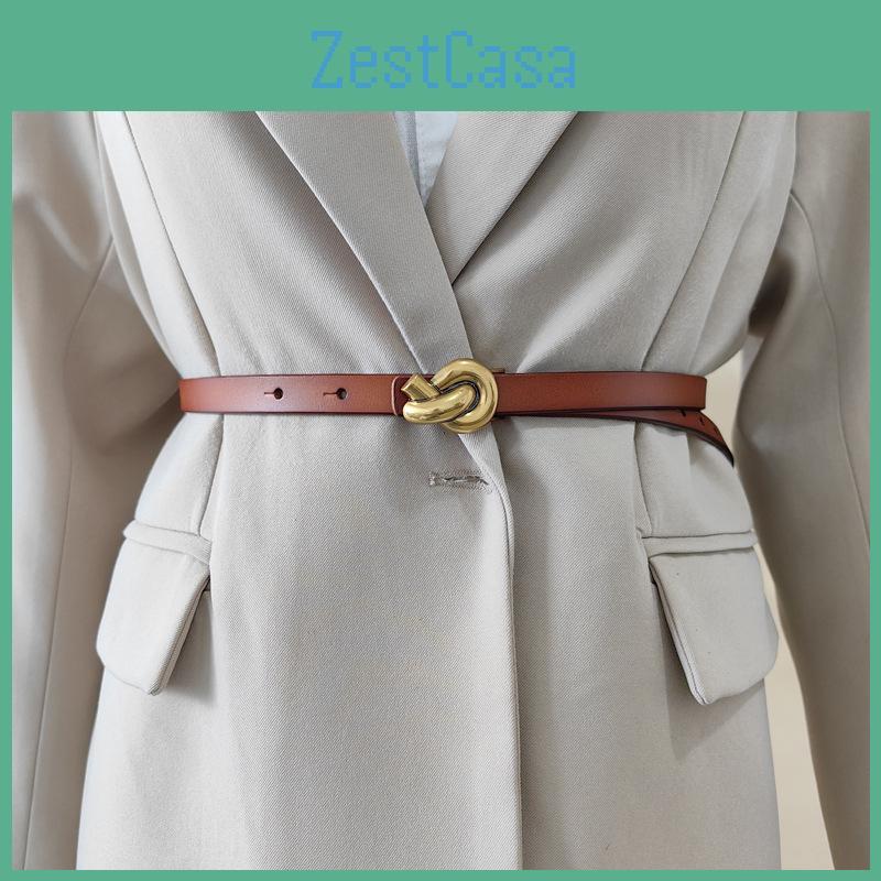 Classic Womens Leather Belt With Alloy Snap Closure And Minimalist Gift Style