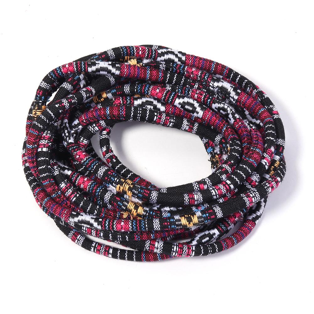 5Yards 6mm Round Cotton Cord Colorful Ethnic Style Cord Rope String For DIY Handmade Clothing Sewing Jewelry Making Accessories