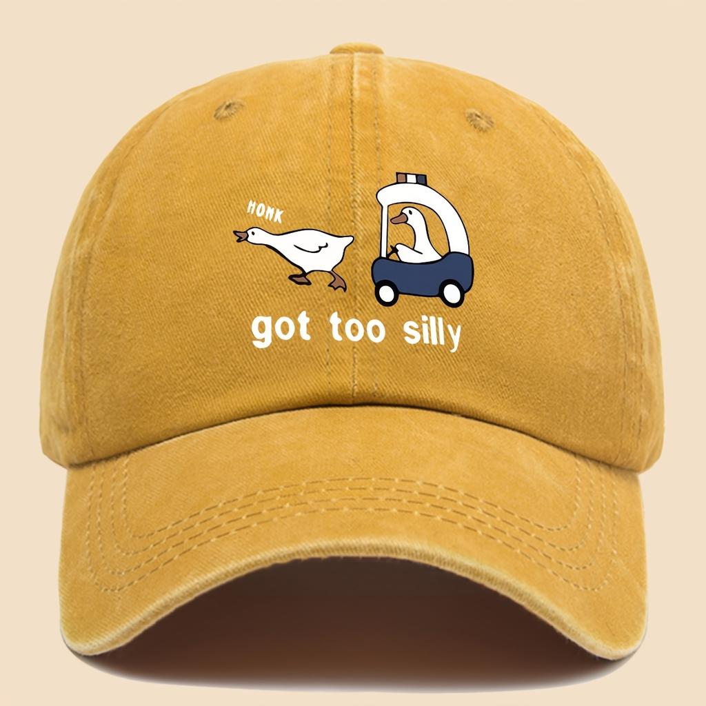 Fun Cartoon Pattern Printed Baseball Cap Trucker Hat Black Papa Dad Hat