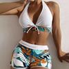 Swimsuit Women's New Split Flat Angle Bikini High Waist Swimsuit