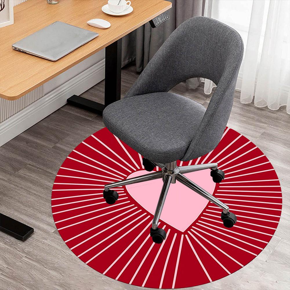 1pc heart love Round Chair mat Area Rug - Non-Slip, Floor Mat for Office, Bedroom, and Indoor Decor c1125055
