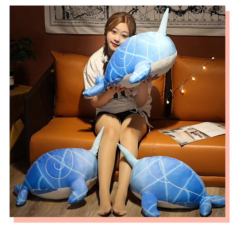 Game Genshin Impact Plush Doll Tartaglia Childe Whale Plush Toys Zhongli Dragon Pillows Cosplay Cartoon Toy Kids Gift