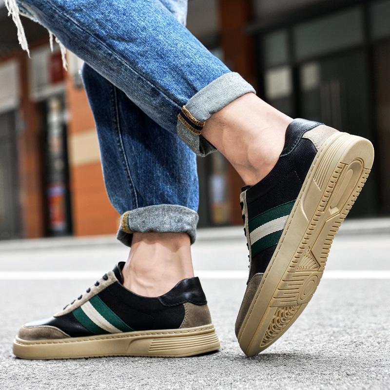 Men's Shoes 2025 Summer New Men's Youthful Style Thick-soled Round Toe Shoes Lace-up Everyday Work Fashion Casual Shoes