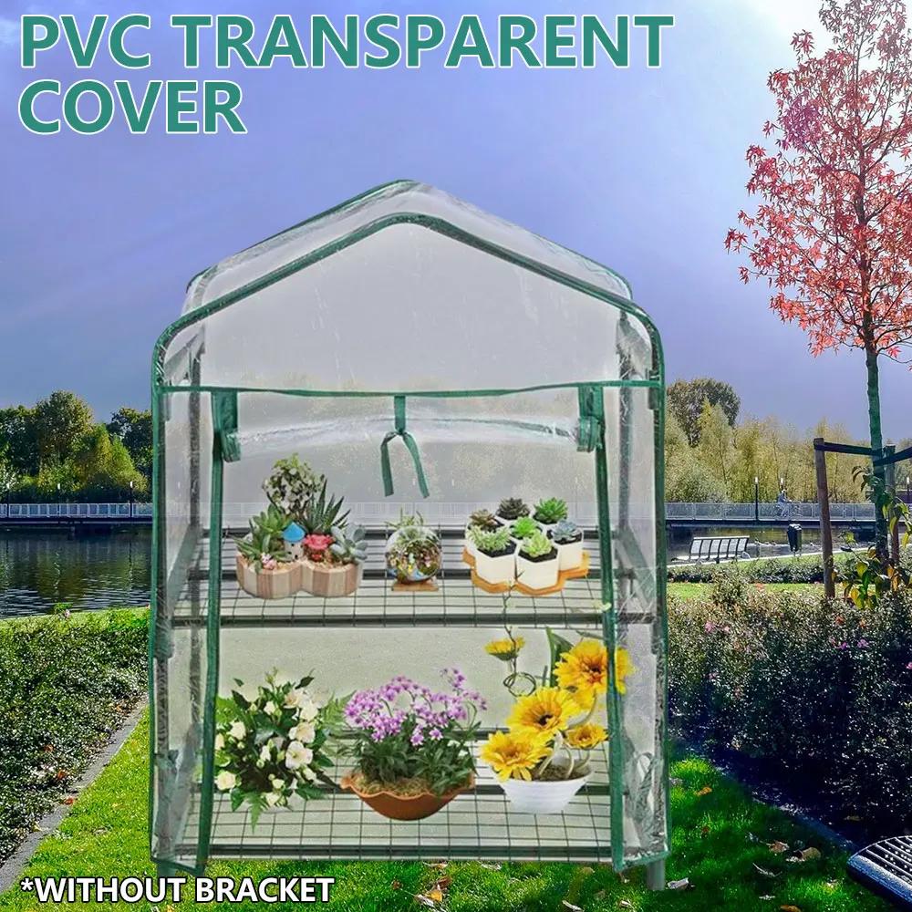 2-layer Shelves Greenhouse Cover PVC Transparent Replacement Cover Greenhouse Tent Plant Protective Cover for Flower Room