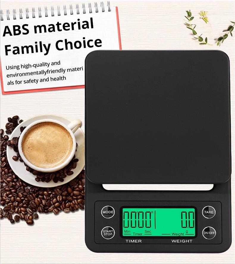1pc Black Precision Coffee Dropping Scale 0.1g Coffee Dropping Scale With Timer Digital Kitchen Scale High Precision LCD Scale