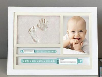 Newborn Hand and Footprint Photo Frame Set - Baby Gift with Hand and Foot Mold Clay