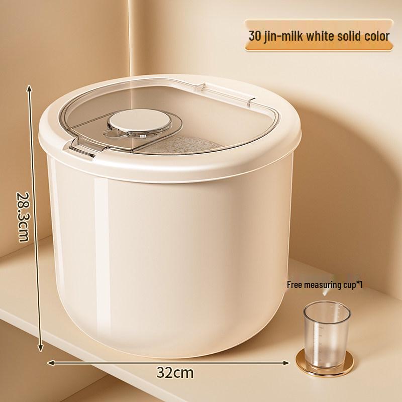 Rotatable Household Rice and Grain Storage Box: Insect & Moisture-Proof, Sealed, Compartmented Bucket