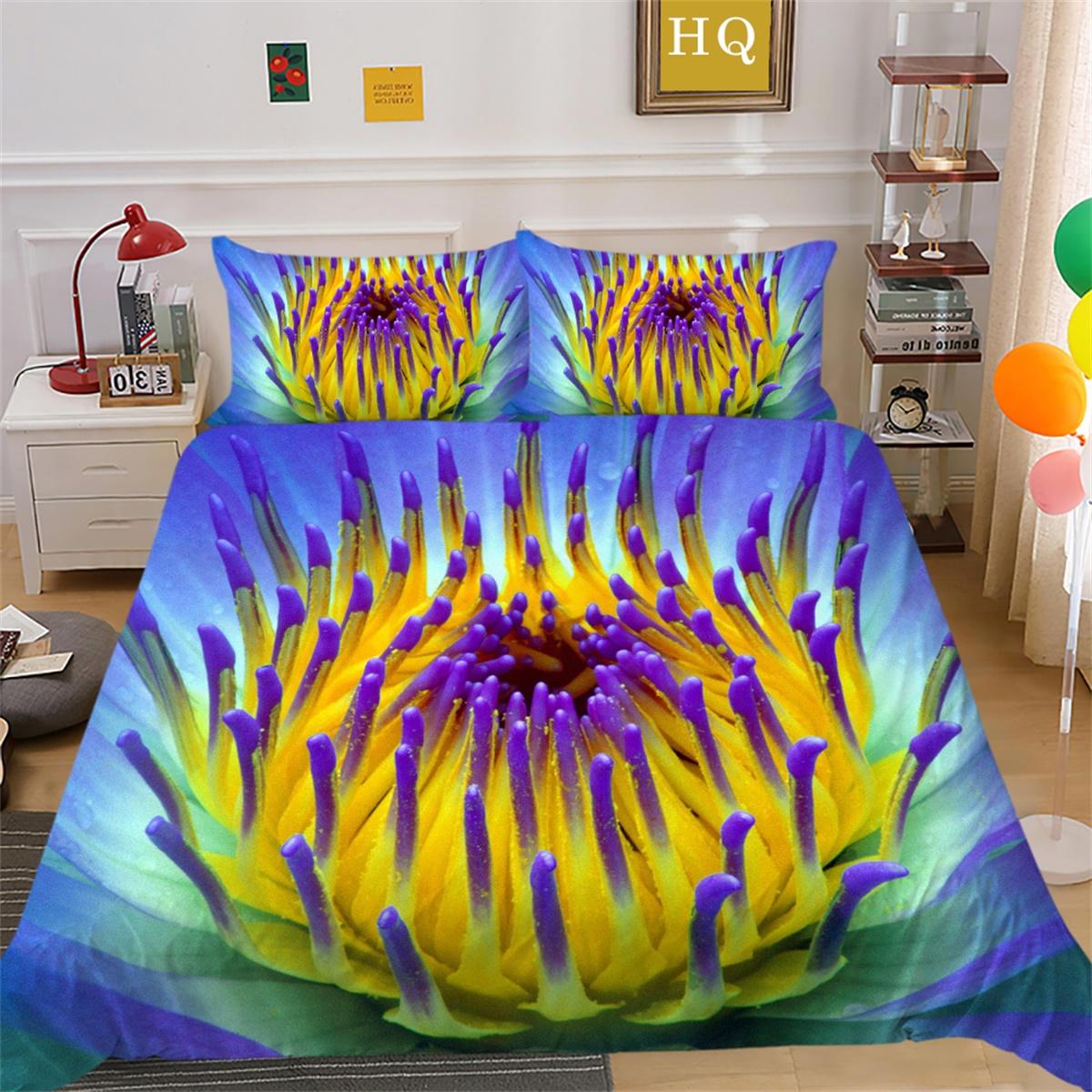 

3D комплект постельного белья с цветами, пододеяльник с изображением моря, 2/3, ткань из микрофибры, AU180 * 210, полный размер, мягкое и легко чистящееся украшение для дома Baby 100x135cm