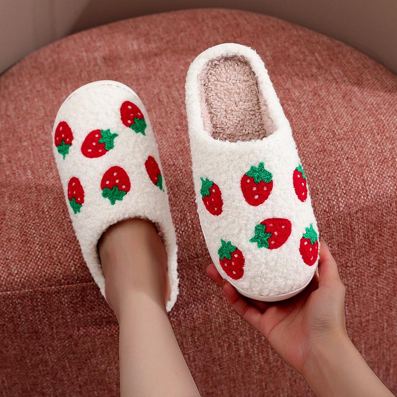 2024 Halloween Cartoon Pumpkin Funny Plush Cotton Slippers: Cute, Thick Bottom, Indoor Winter Footwear
