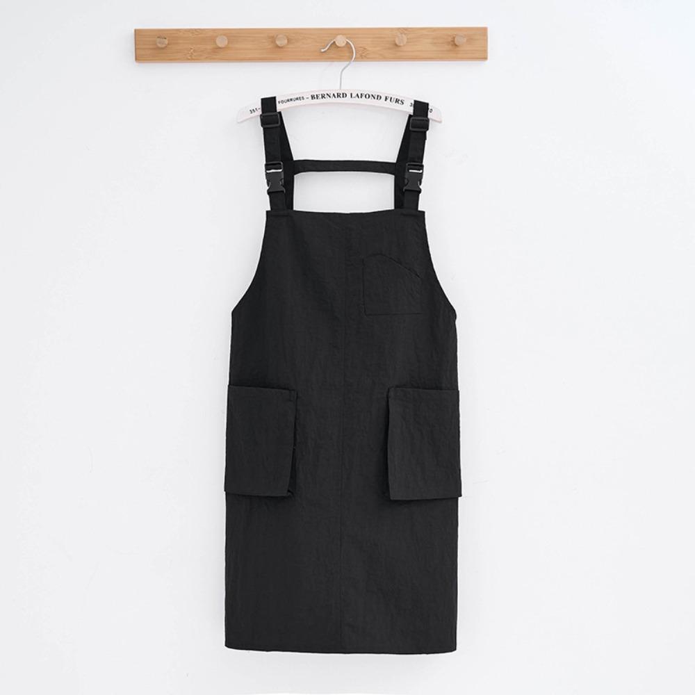 Fashion polyester Work Apron Waterproof Anti-fouling Japanese Apron with Pockets Oil-proof Kitchen Apron Unisex