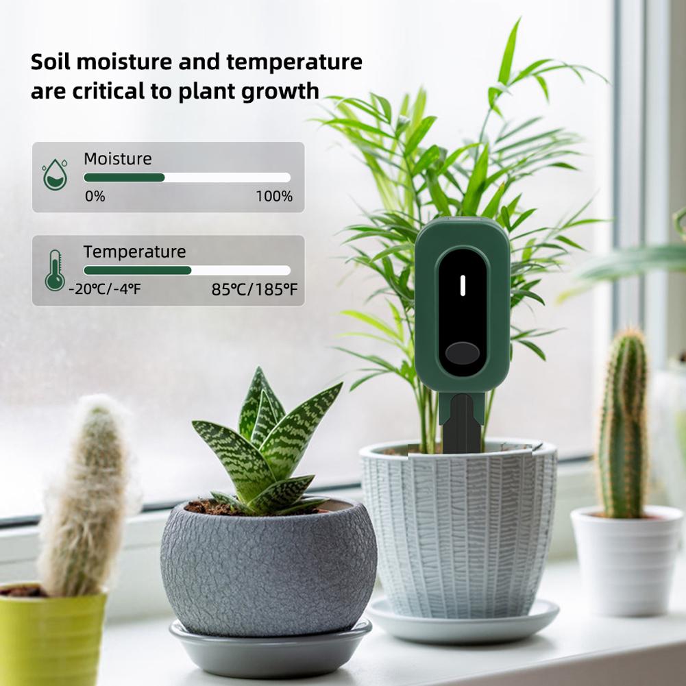 Tuya Zigbee Wireless Soil Moisture Meter Intelligent Temperature Humidity Sunlight Tester