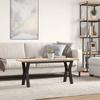 Coffee Table with Y Shaped Frame 110x40x45.5 Cm Solid Pine Wood Steel