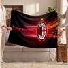 Coperta in Pile Personalizzata AC Milan con Logo Calcio, Testo Nome Personalizzato Morbida Calda Coperta da Divano per la Casa